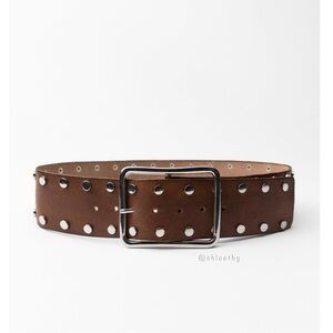 Zara STUDDED LEATHER BELT